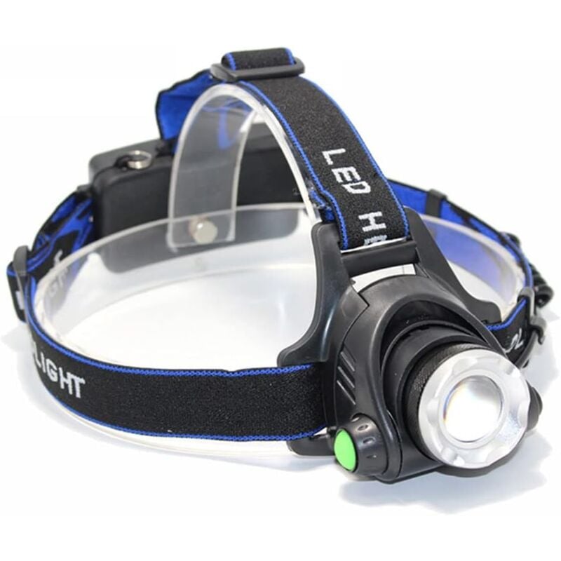 foto del prodotto lampada frontale a led ricaricabile, 8000 lumen t6 l2 lampada frontale a led 3 modalit lampada frontale con zoom lampada frontale impermeabile