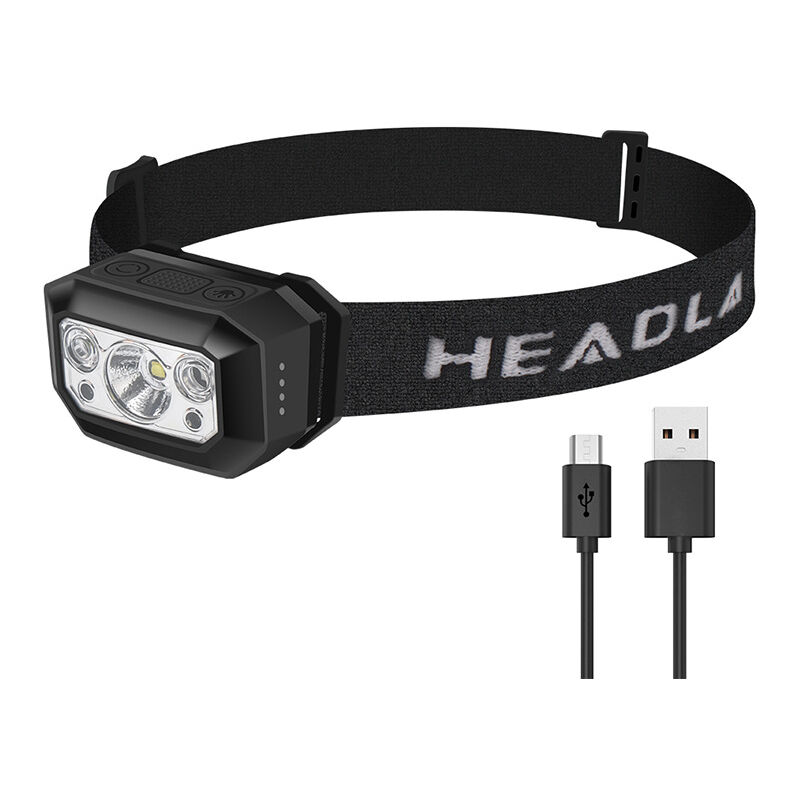 foto del prodotto lampada frontale a led ricaricabile aiperq, super luce frontale rossa, bianca, blu e verde, 9 modalit , 630 lumen, impermeabile.