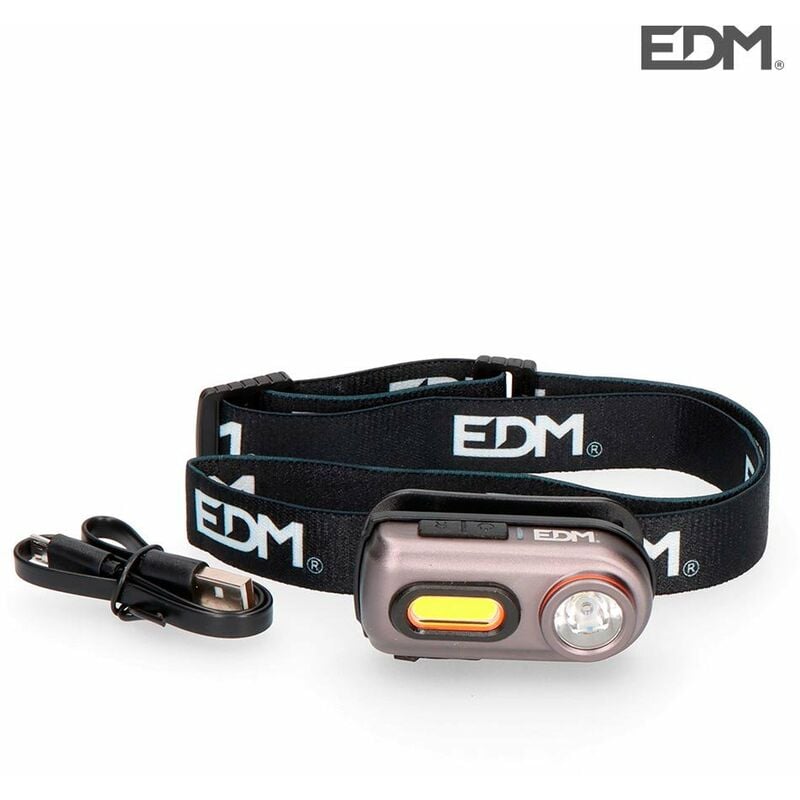 foto del prodotto lampada frontale a led ricaricabile da 400lm edm
