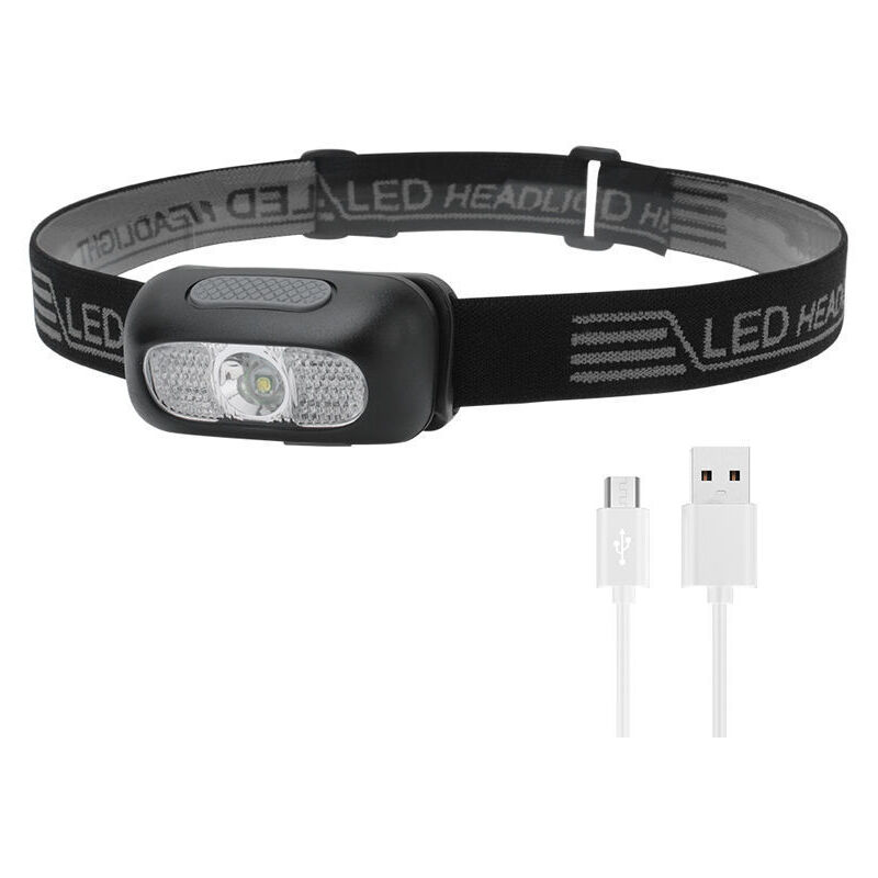 foto del prodotto lampada frontale a led ricaricabile lablanc torcia frontale impermeabile con 5 modalit di illuminazione, lampade frontali ultraleggere e regolabili