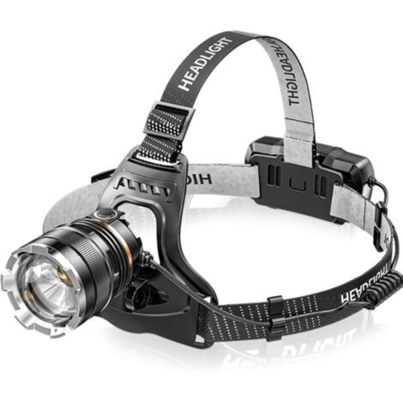 foto del prodotto lampada frontale a led ricaricabile, super luminosa, 50.000 lumen, 4 modalit led, sensore e luce rossa, ricaricabile tramite usb, 5.200 mah, mini