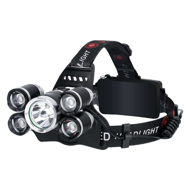 foto del prodotto lampada frontale con zoom 4 modalit , ricaricabile tramite usb, impermeabile, per campeggio