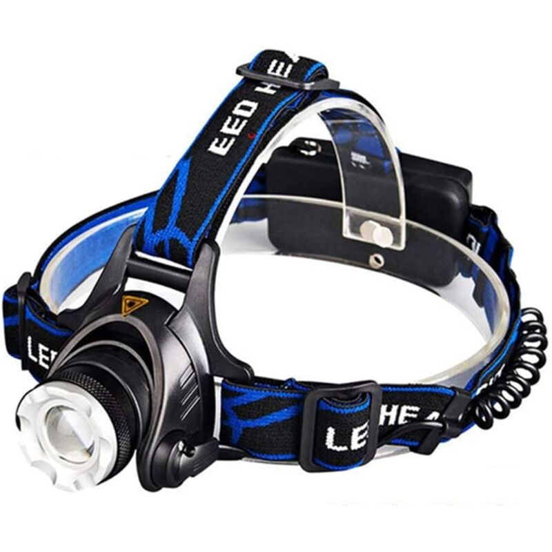 foto del prodotto lampada frontale da pesca t6 l2 v6 3 modalit zoomable impermeabile super bright camping light alimentata da 2 batterie 18650 torcia frontale per