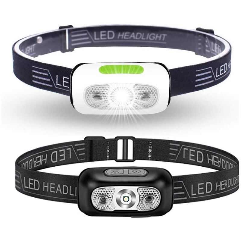 foto del prodotto lampada frontale, lampada frontale a led ultra potente con 3 modalit di illuminazione, ipx4 impermeabile, lampada frontale ricaricabile portatile