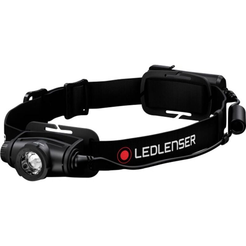 foto del prodotto lampada frontale led lenser h5 core da 350 lumen, impermeabile ip67, enfocabile e girevole, con regolazione graduale, funzionamento a 2 batterie aa,