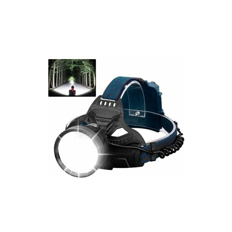 foto del prodotto lampada frontale led ricaricabile per adulti, 90.000 lumen super luminosa 90 regolabile 4 modalit ipx5 lampada frontale ricaricabile usb