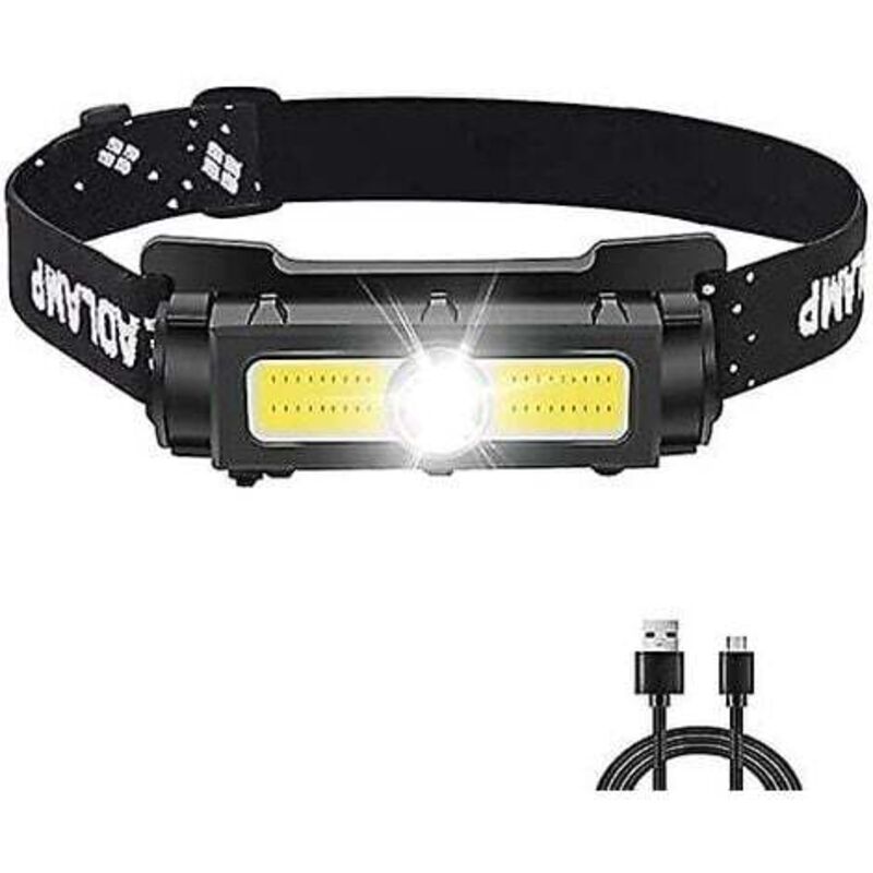 foto del prodotto lampada frontale potente da 1000 lumen, lampada frontale a led ricaricabile con luce bianca e rossa e magnete staccabile, 7 modalit di illuminazione