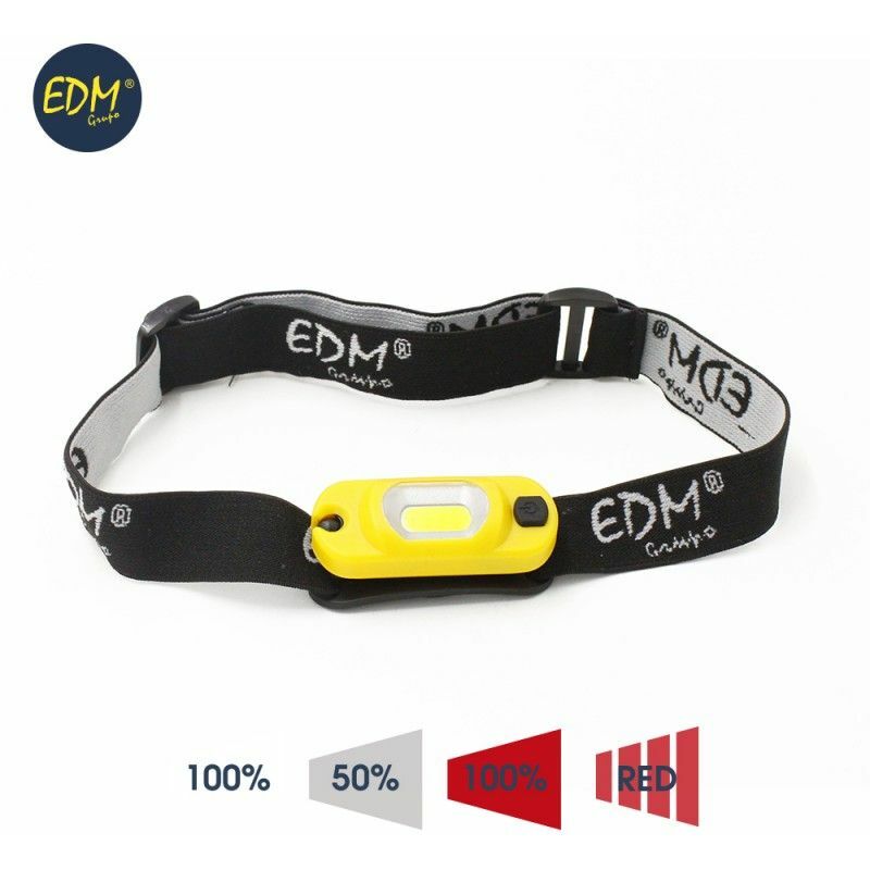 foto del prodotto lampada frontale ricaricabile 1 led cob 1w 3.7v 250mah edm