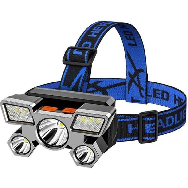 foto del prodotto lampada frontale ricaricabile, 7 led torcia elettrica lanterna lampada frontale ricaricabile usb super luminosa 4 modalit di lavoro lampada frontale