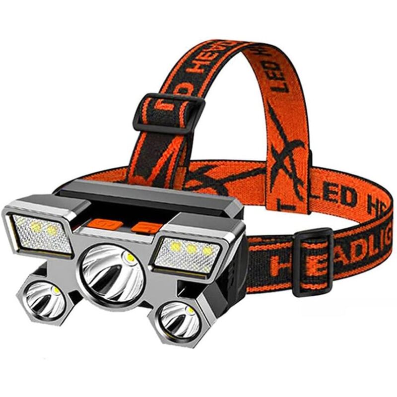 foto del prodotto lampada frontale ricaricabile, 7 led torcia elettrica lanterna lampada frontale ricaricabile usb super luminosa 4 modalit di lavoro lampada frontale