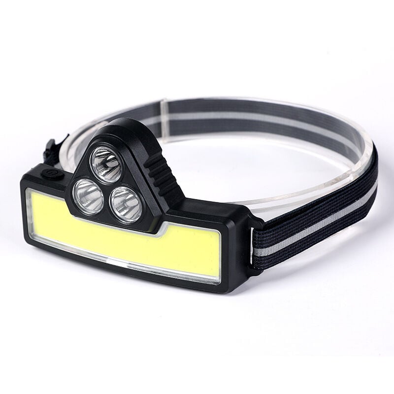 foto del prodotto lampada frontale ricaricabile a led cob 3 modalit , impermeabile, per ciclismo