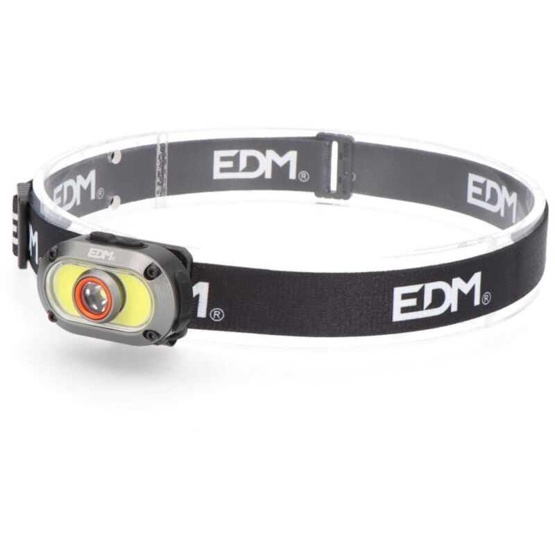 foto del prodotto lampada frontale ricaricabile in alluminio 7w 500lm 2 led 235mah edm