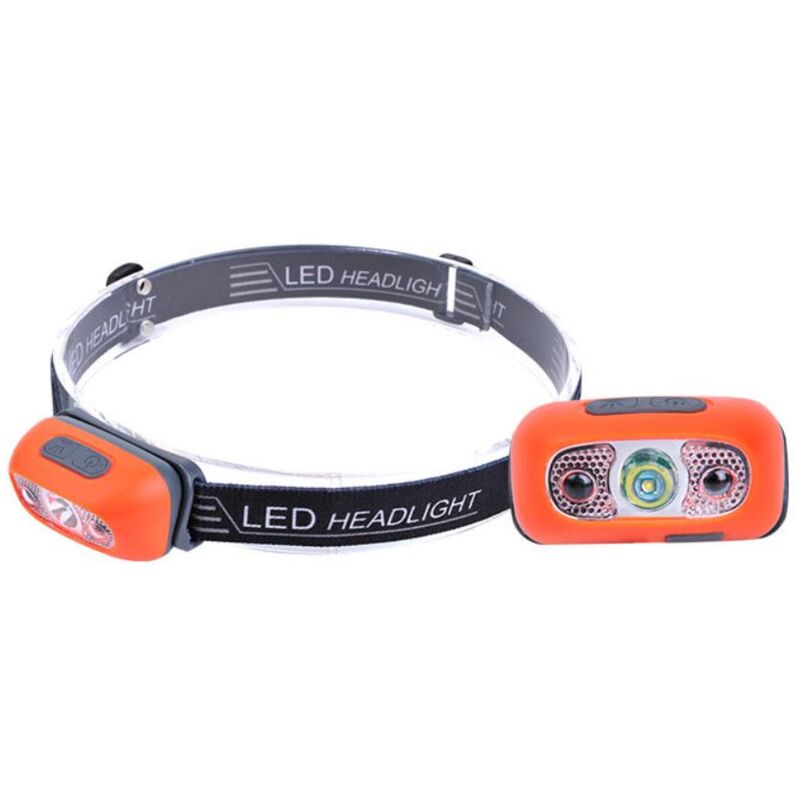 foto del prodotto lampada frontale ricaricabile tramite usb da 500 lumen, lampada frontale a led ultra luminosa e leggera per corridori, lampada frontale con sensore a