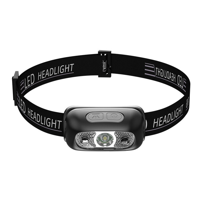 foto del prodotto lampada frontale ricaricabile usb 500 lumen, lampada frontale led ultra luminosa per corsa, lampada frontale antipioggia con sensore led, fascia