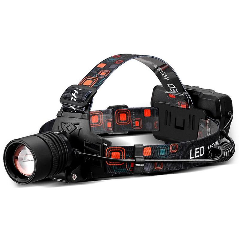 foto del prodotto lampada frontale rossa crediri, lampada frontale ricaricabile da 1000 lumen con luce rossa zoomabile luce rossa 