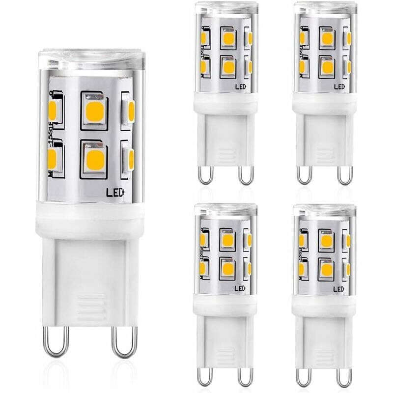 foto del prodotto lampada g9 led 2w, 20w 25w g9 equivalente alogena, 200lm bianco caldo 3000k lampadina led g9, cri 80, angolo di 360 gradi, ca 220 240v, non