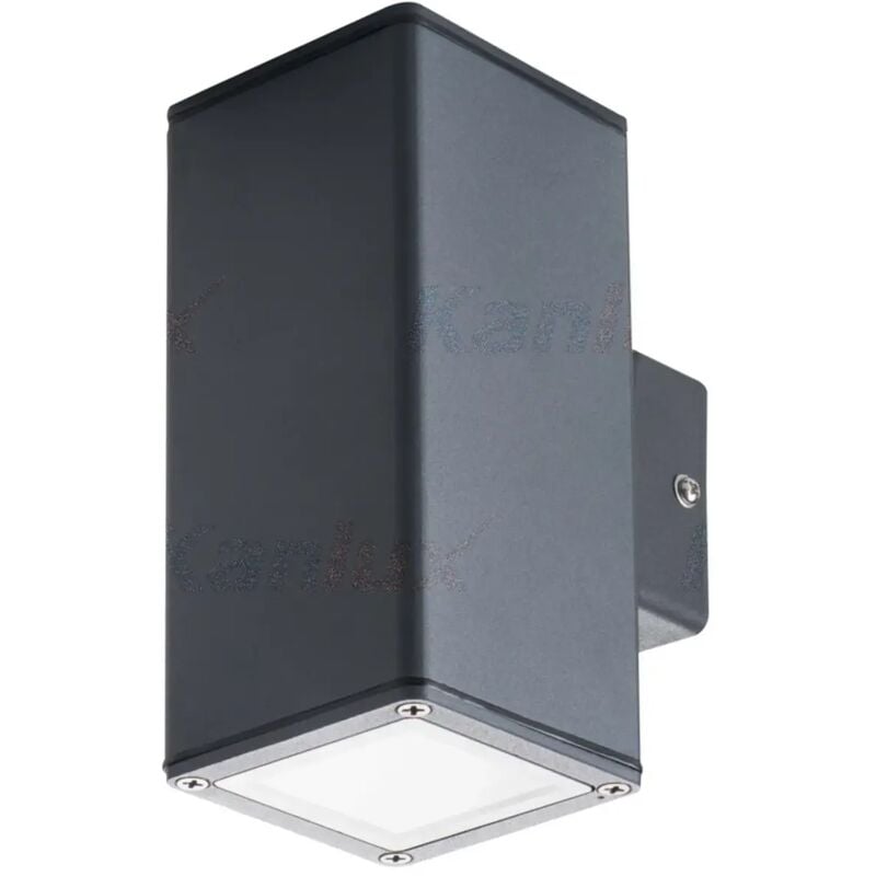 foto del prodotto lampada giardino gori esterno casa facciata 2 luci antracite gu10 parete