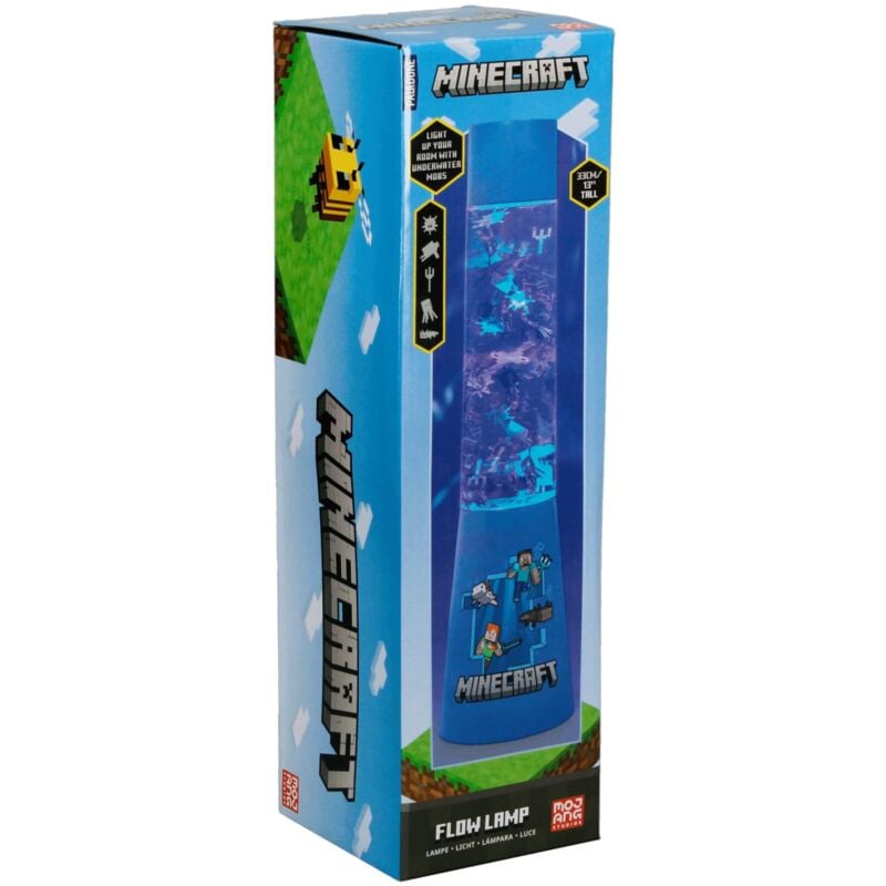 foto del prodotto lampada glitter minecraft lampada da notte con icone fluttuanti, ufficiale