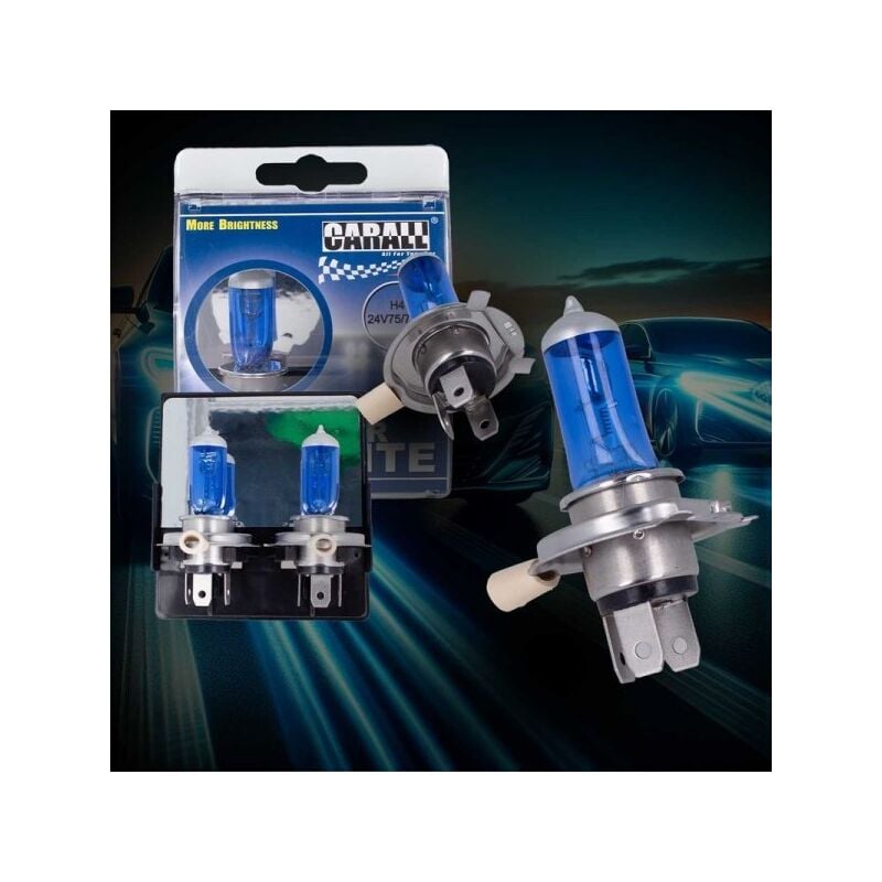 foto del prodotto lampada h4 24v 75 70w p43t effetto xenon bianco compatibile fari camion