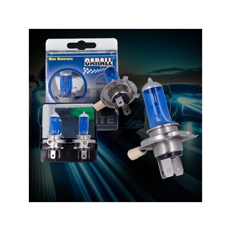 foto del prodotto lampada h4 24v 75w 70w p43t con effetto xenon bianco camion