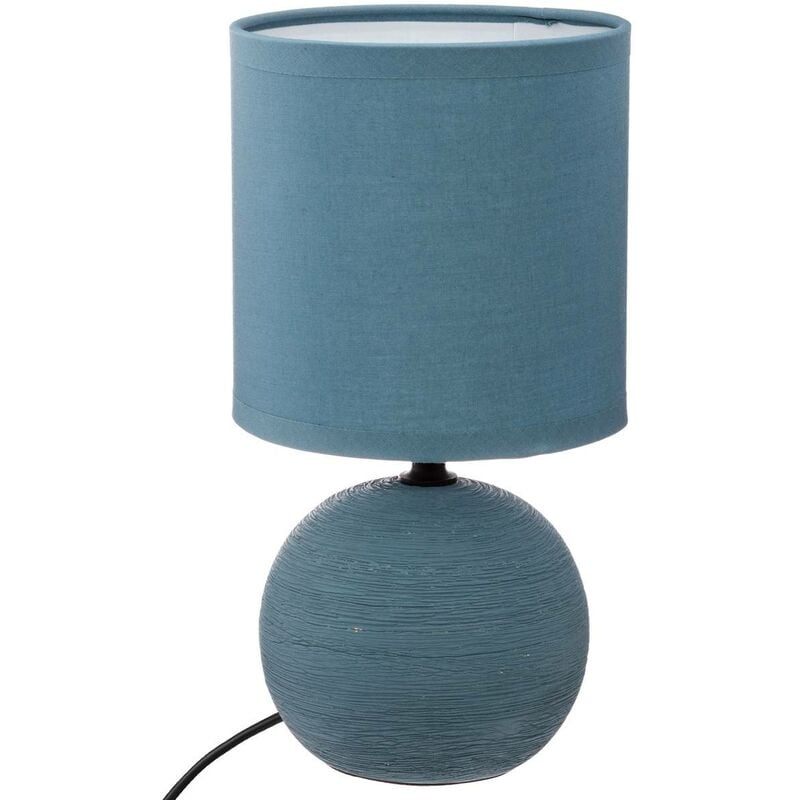 foto del prodotto lampada in ceramica tim o blu striata h25cm atmosphera cr ateur d int rieur