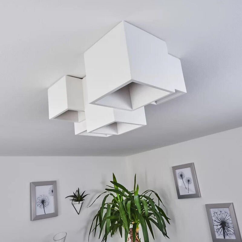 foto del prodotto lampada in gesso a 5 cubi da soffitto lampadario verniciabile supporto per faretti gu10