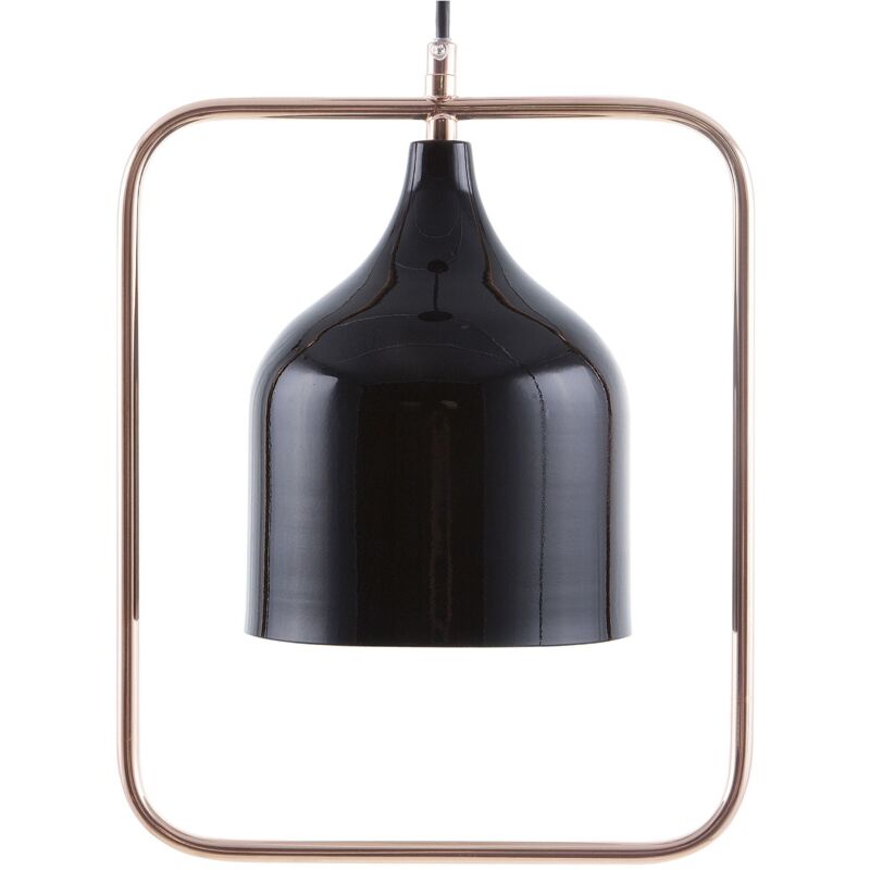 foto del prodotto lampada in metallo nero con struttura in rame stile industriale 121 cm mavone
