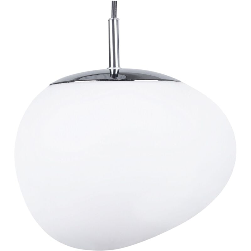 foto del prodotto lampada in vetro bianco e argento forma irregolare 1 luce moderna liffel