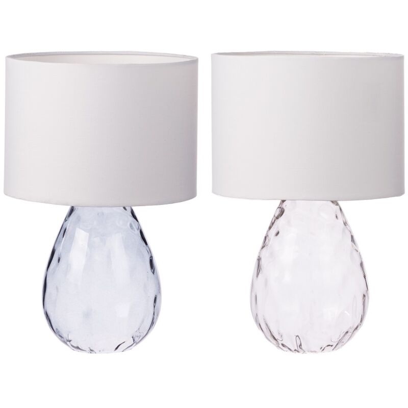 foto del prodotto lampada in vetro e tessuto glass d25xh39cm in 2 co