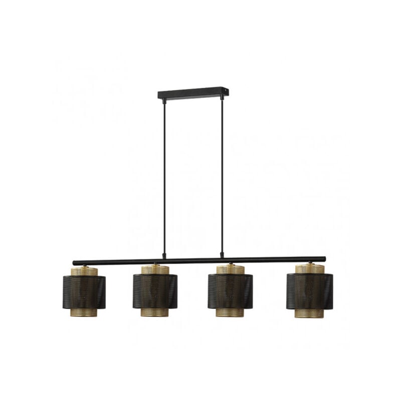 foto del prodotto lampada kyoto 4xe27 nero oro regx106x16 cm