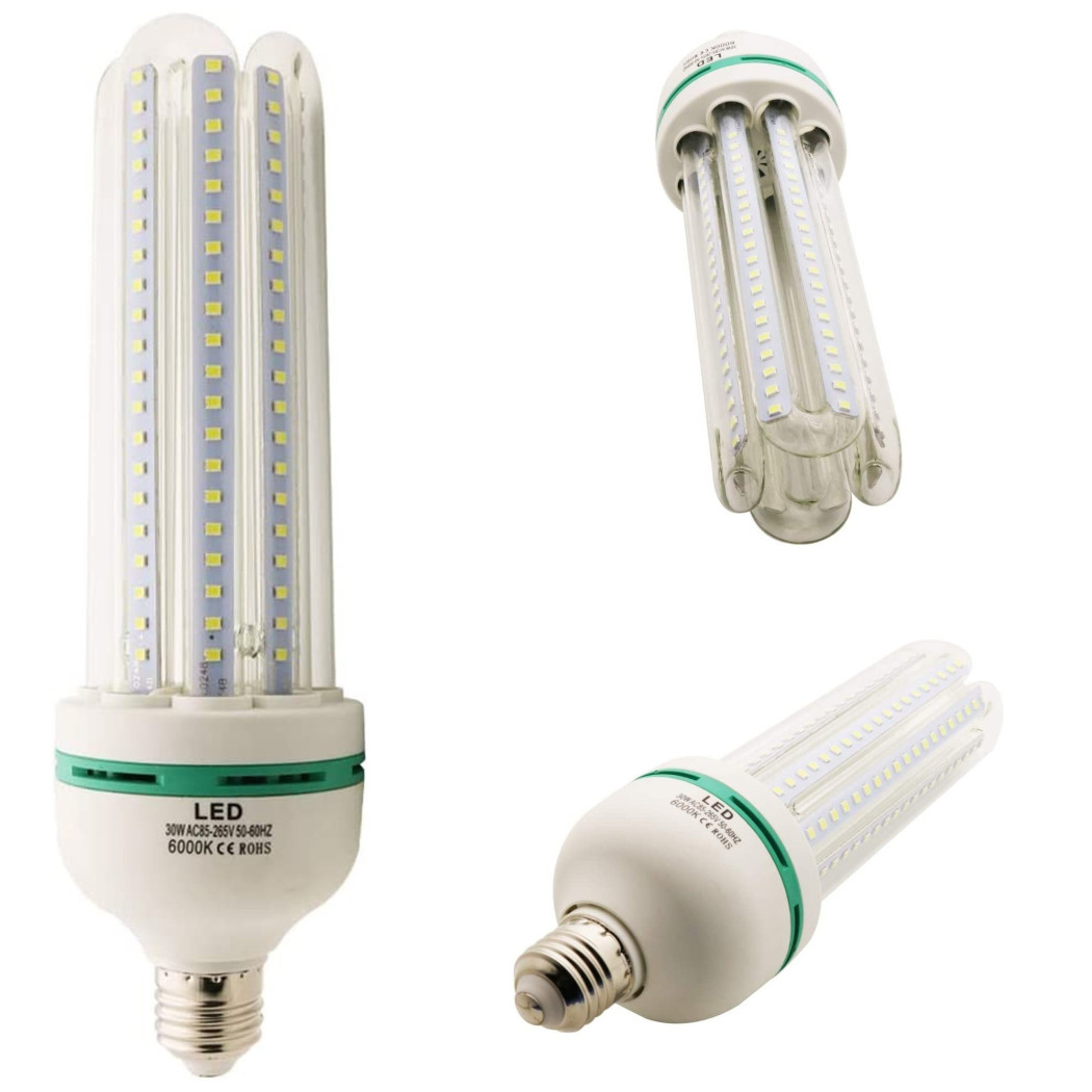 foto del prodotto lampada lampadina 4u a led da 30w luce fredda o calda basso consumo attacco e27 bianco caldo trade shop traesio
