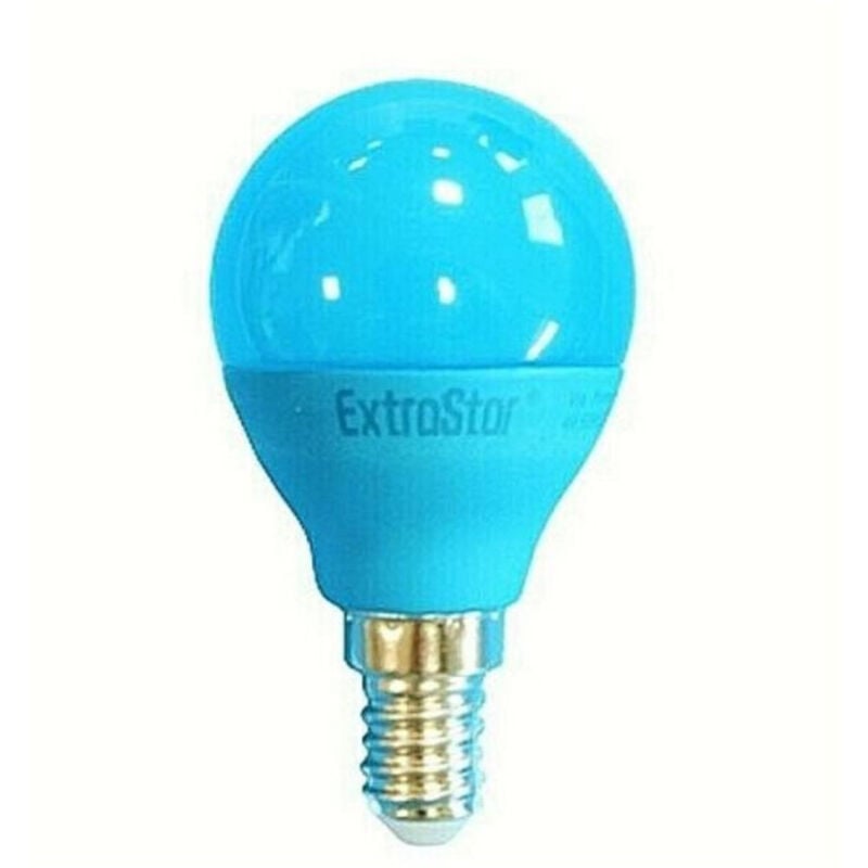 foto del prodotto lampada lampadina a led e14 4w 60 lumen globetto e14 colorata luce azzurro blu trade shop traesio