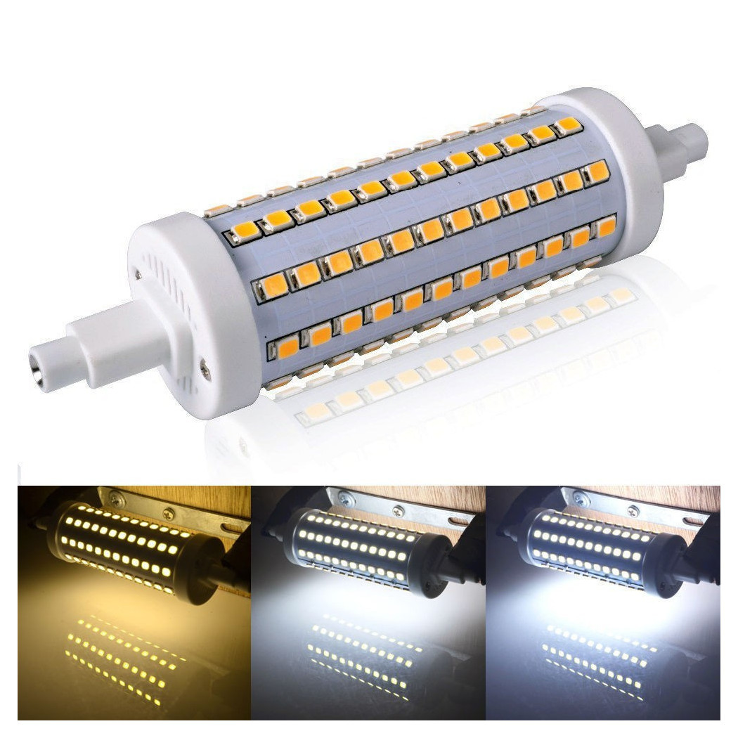 foto del prodotto lampada lampadina a led r7s luce 360 gradi 118mm luce calda fredda 220v 10w bianco caldo trade shop traesio