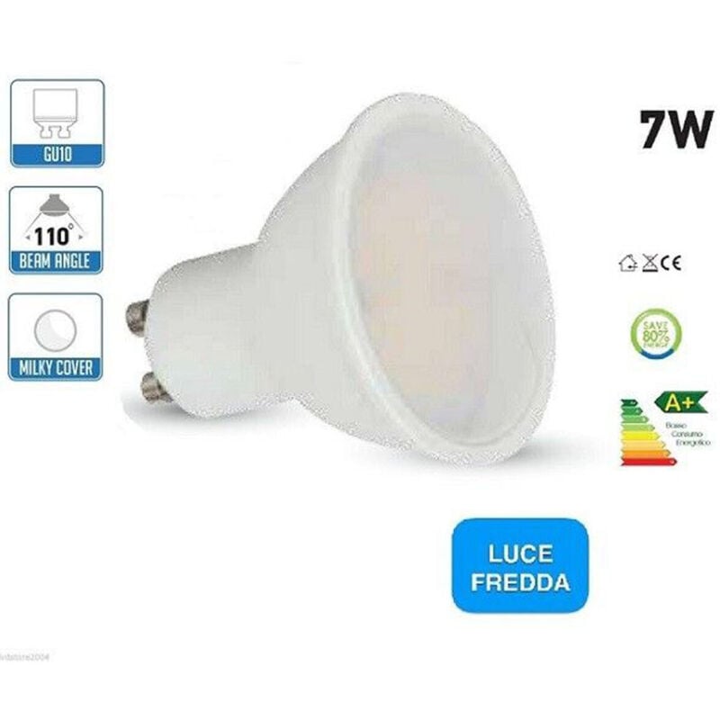 foto del prodotto lampada lampadina led faretto incasso gu10 7w 6000k luce bianca fredda