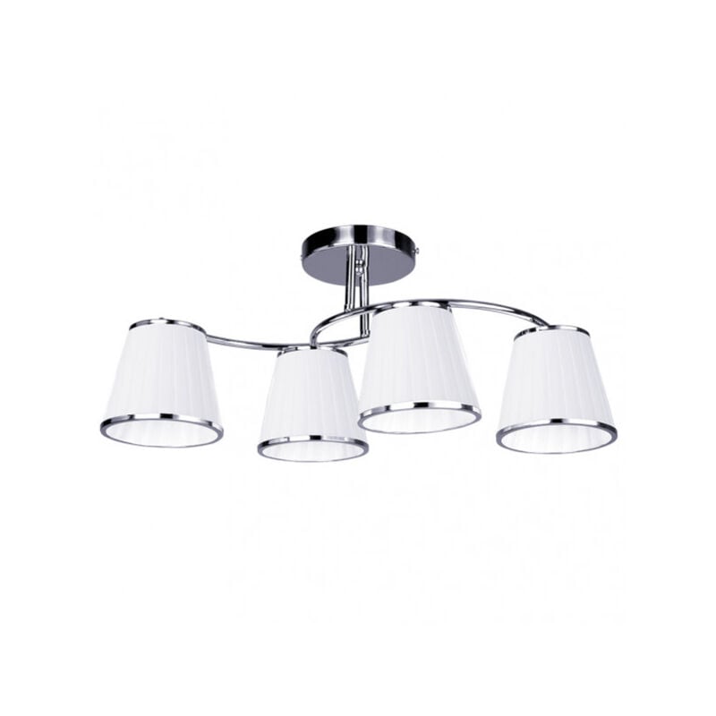 foto del prodotto lampada lantanas 4xe27 cromo bianco paralume 24x64x31,5 cm