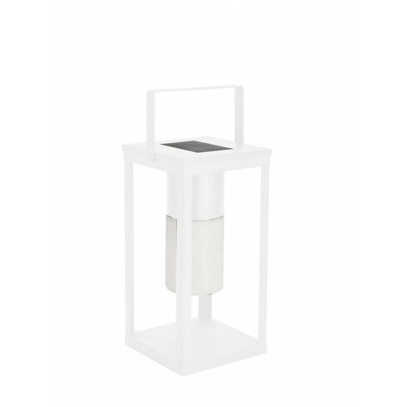 foto del prodotto lampada lanterna solare 17x17x38h cm con manico bianco