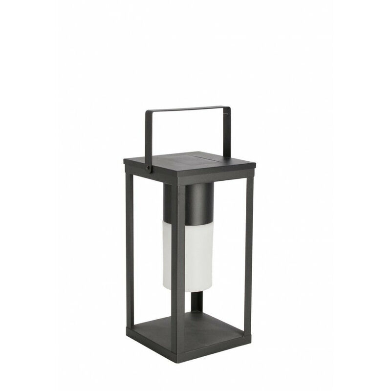 foto del prodotto lampada lanterna solare 17x17x38h cm con manico nero