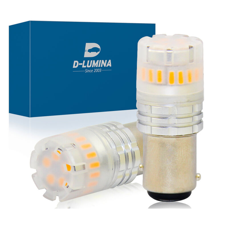 foto del prodotto lampada led 1157 bay15d p21 5w canbus arancione ambra 12v no errore ip67 illuminazione 360 gradi