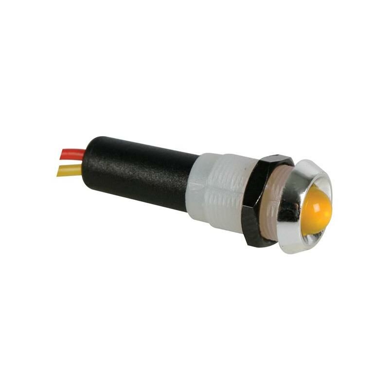 foto del prodotto lampada led 12v gialla corpo cromato