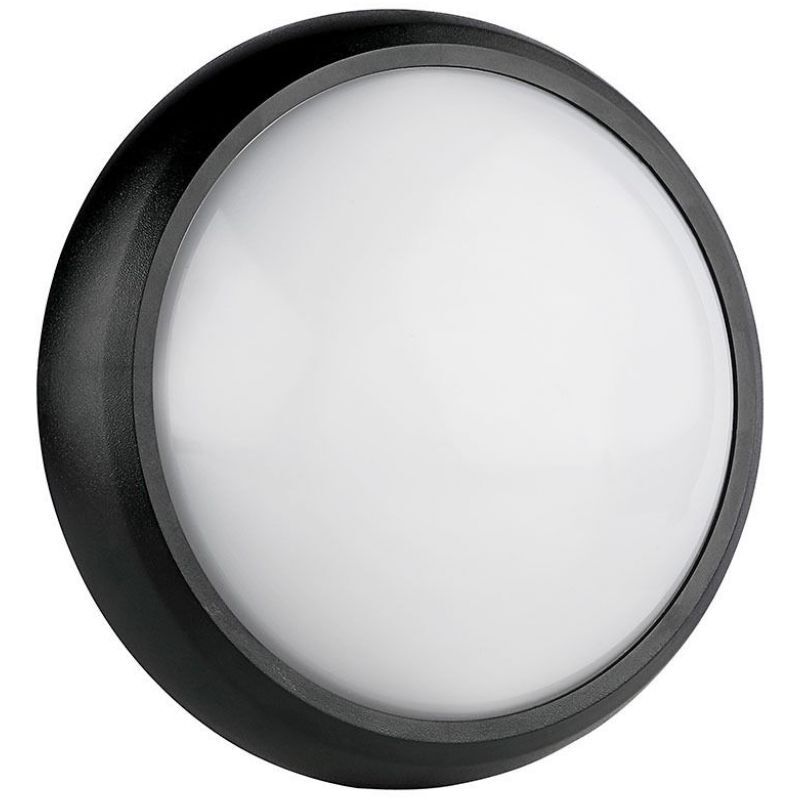 foto del prodotto lampada led 8w bianco freddo 6000k tonda corpo nero waterproof ip66