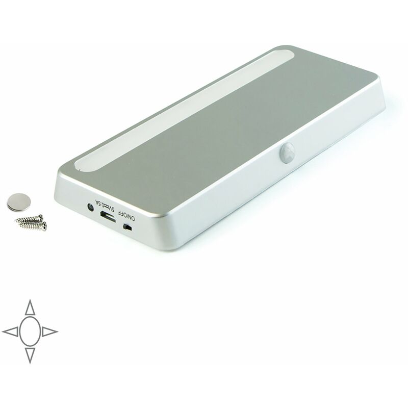 foto del prodotto lampada led a batteria ricaricabile sotto pensile con sensore di movimento 1w luce bianca naturale emuca