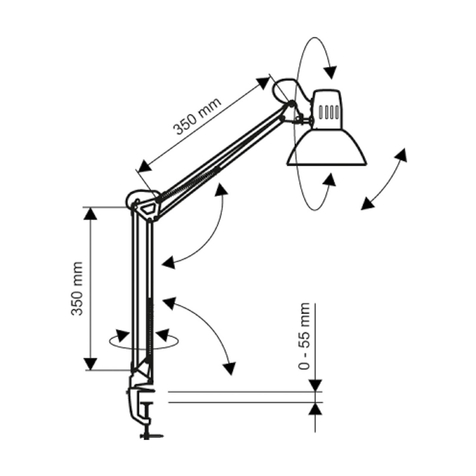 foto del prodotto lampada led a morsetto maulstudy, bianca, acciaio, altezza 44 cm, e27