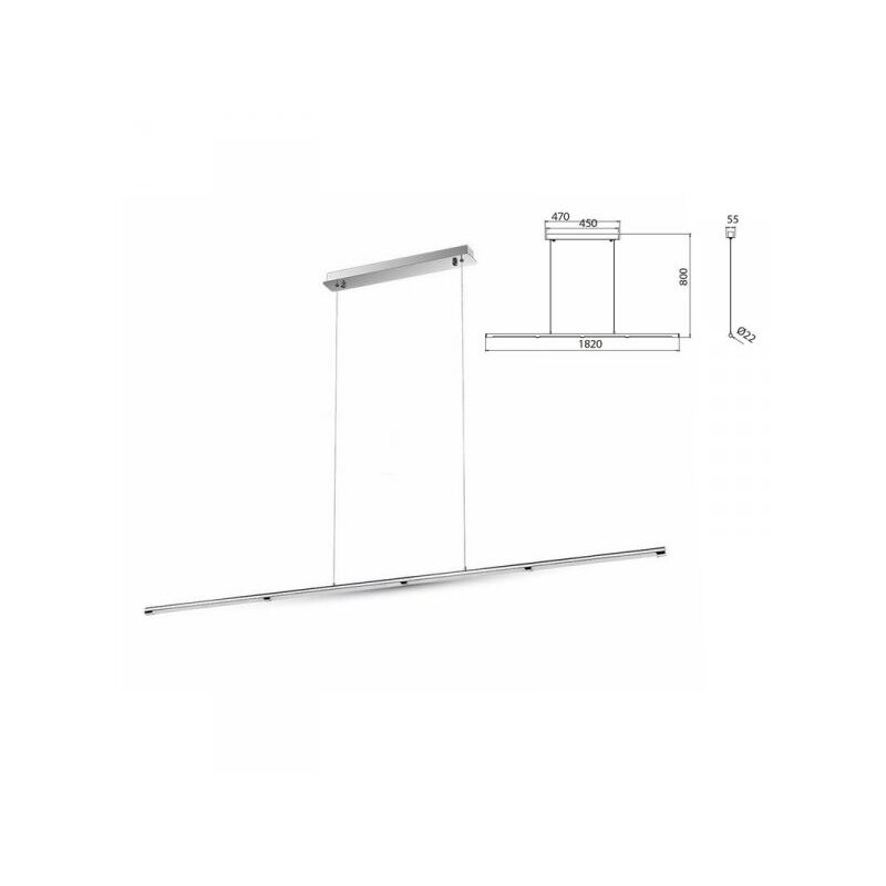 foto del prodotto lampada led a sospensione moderno designer sleek lunghezza 1820mm 36w 4000k sku 3892