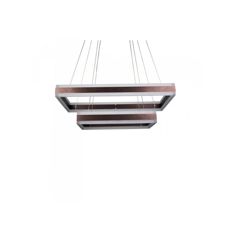 foto del prodotto lampada led a sospensione rettangolare colore coffee marrone doppio anello 600x300mm 400x200mm 3000k 100w dimmerabile triac dimmer sku 3988