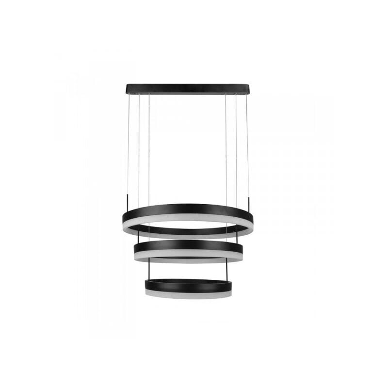 foto del prodotto lampada led a sospensione rotonda colore nero tripli anelli diametro 600mm 500mm 400mm 3000k 80w dimmerabile triac dimmer sku 3990