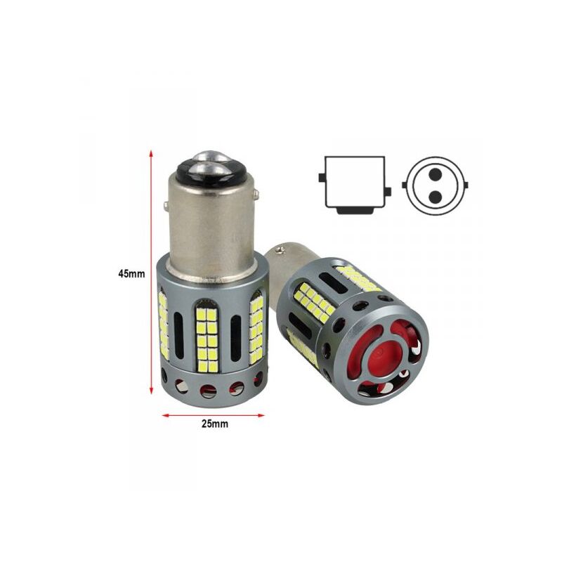 foto del prodotto lampada led bay15d 1157 100 canbus 12v 21 5w effettiva bianco 6000k con ventola in testa