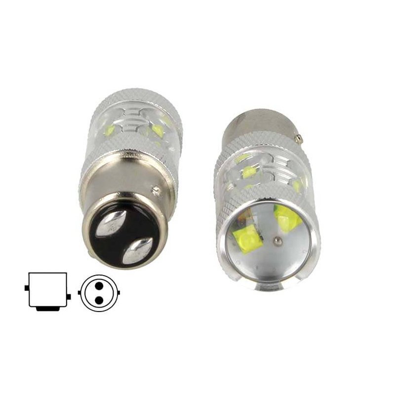foto del prodotto lampada led bay15d 1157 p21 5w 50w 12v 24v bianco luce diurne peugeot rcz