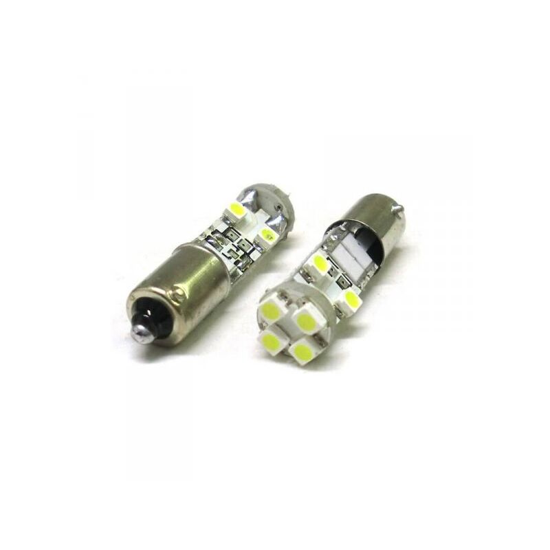 foto del prodotto lampada led canbus bax9s h6w 8 smd no errore piedi storti 12v luci posizione con resistenza