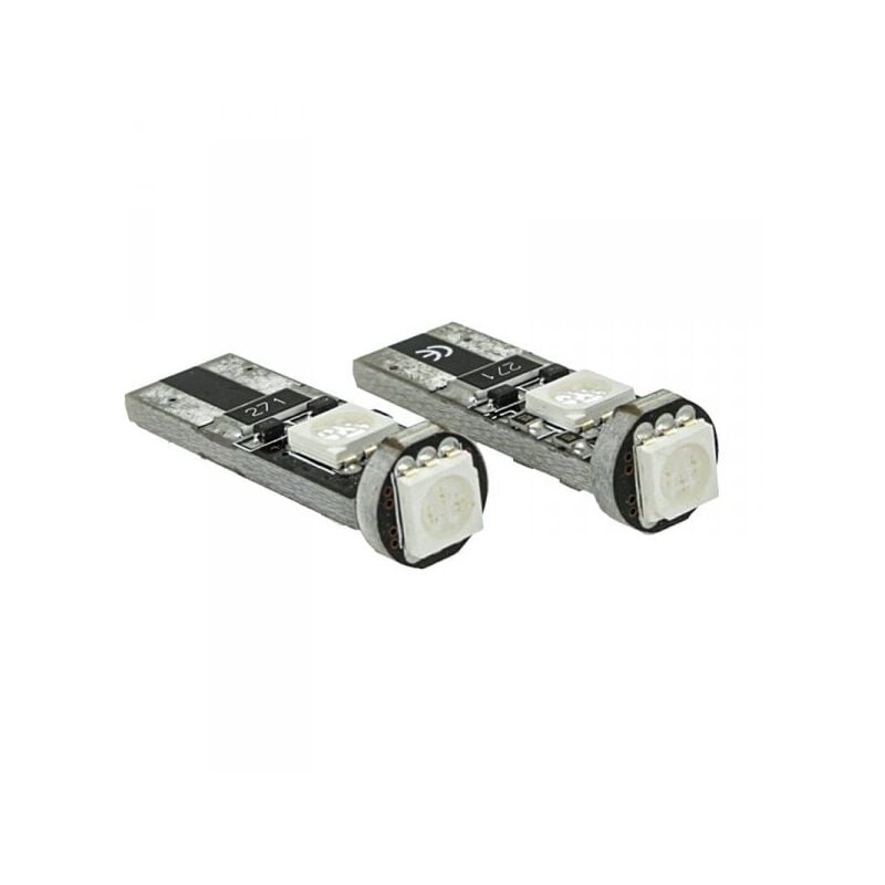 foto del prodotto lampada led canbus t10 w5w 3 smd 5050 12v colore blu no polarita no errore