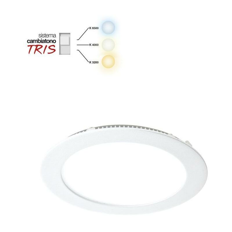 foto del prodotto lampada led da incasso 10w ip20 flat cambiatono stone 7001 bnc c.b.